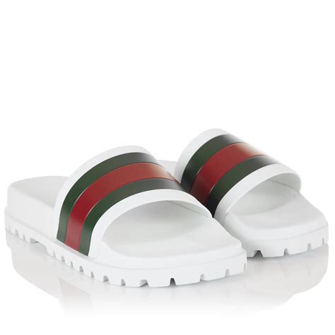 white gucci men slides|men gucci slides on sale.